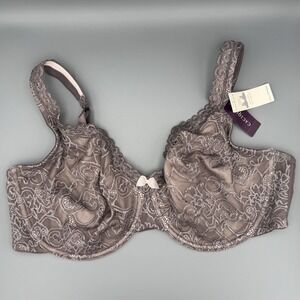NWT! Cacique Lace Full Coverage Dusty Lavender/ Cream Size 42D‎